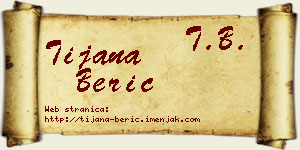 Tijana Berić vizit kartica